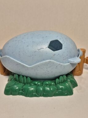 Fisher Price Little People Lil Dino Dinosaur Egg Blue w Fence Attachment Toy
